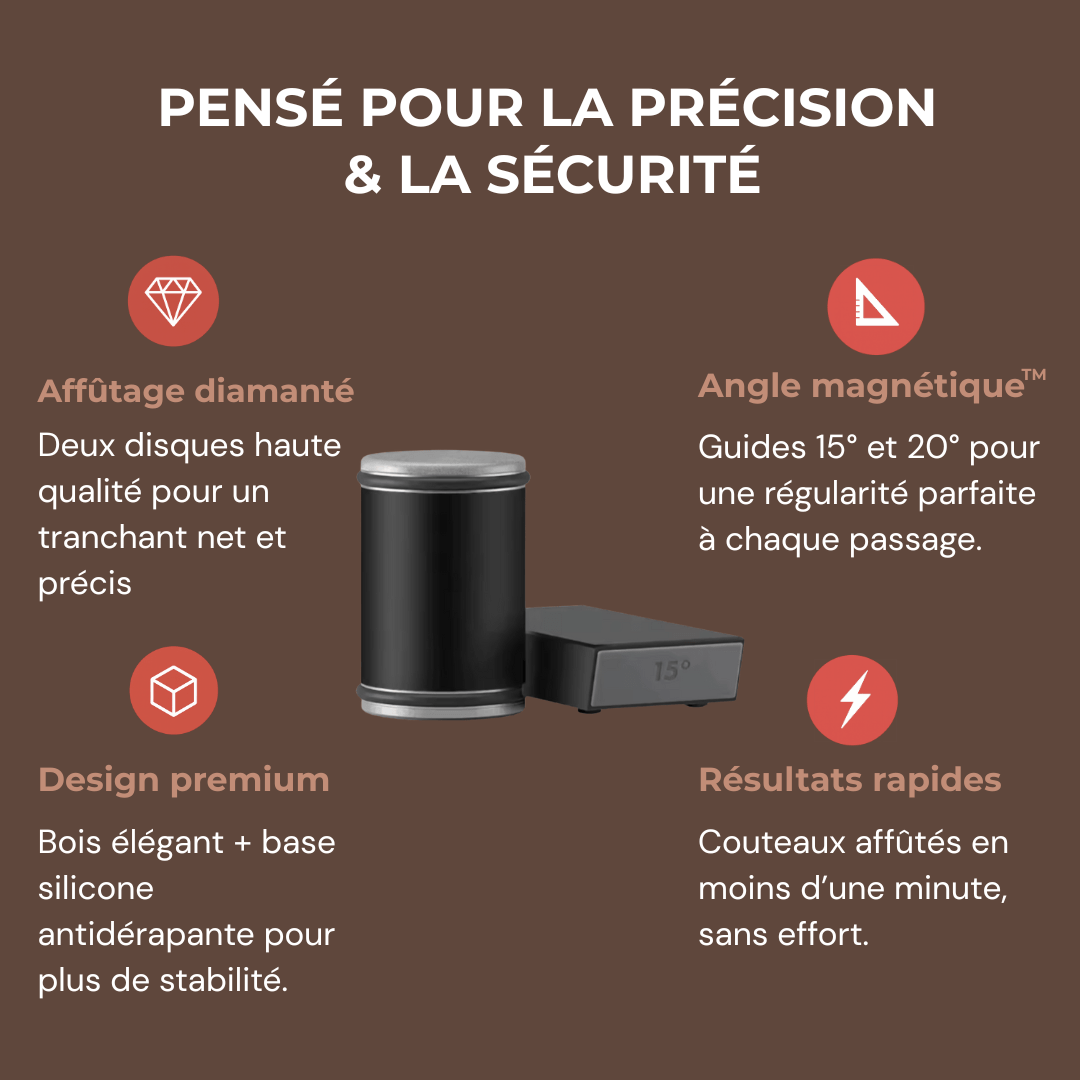 Aiguiseur cylindrique Premium design - Noir